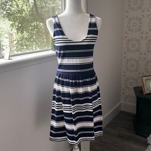 Jcrew Navy Striped Dress